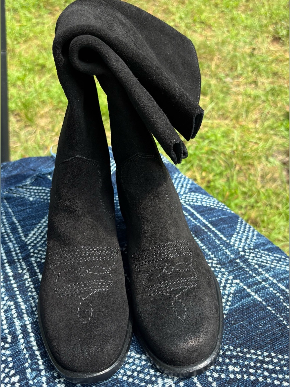 NIB Linea Paulo Tracy Women's Black Knee-High Western Boots, Size 8